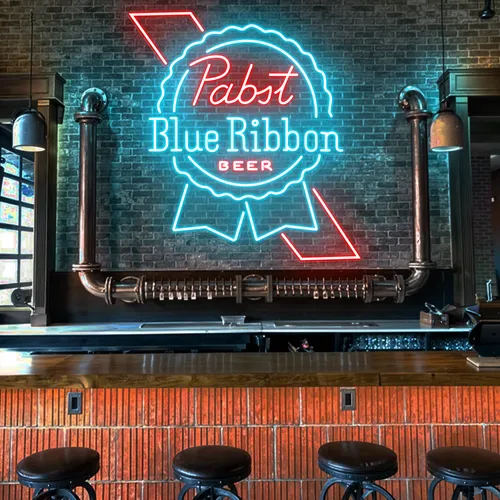 Pabst Blue Ribbon Neon Sign - Custom Cups Now