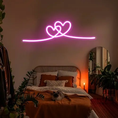 Infinity Heart Pink Neon Sign - Custom Cups Now