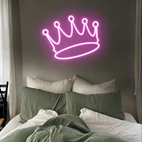 Majestic Pink Crown Neon Sign - Custom Cups Now