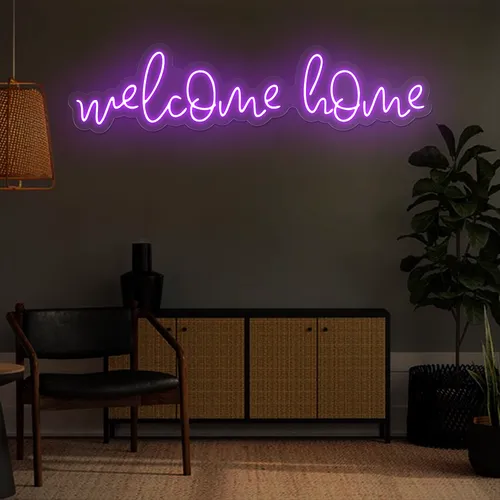 Welcome Home Neon Sign - Custom Cups Now