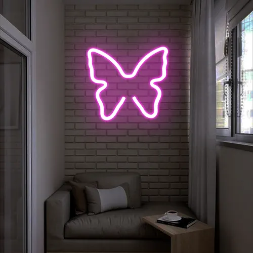 Flutter Pink Neon Sign - Custom Cups Now