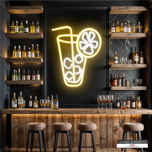 Tropical Glass Neon Sign - Custom Cups Now