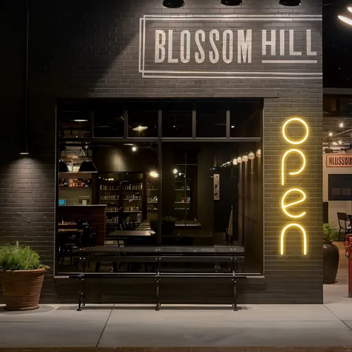 Open Vertical Neon Sign - Custom Cups Now