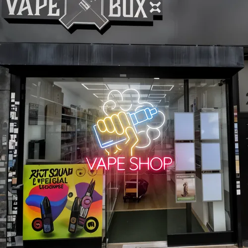 Vape Shop Window Neon Sign - Custom Cups Now