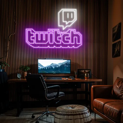 Twitch Gaming Room Neon Sign - Custom Cups Now