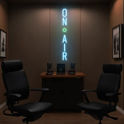 On Air Vertical Neon Sign - Custom Cups Now