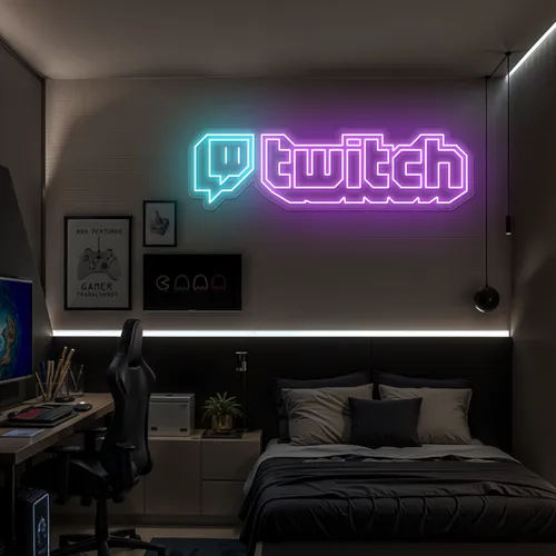 Twitch Streaming Setup Neon Sign - Custom Cups Now