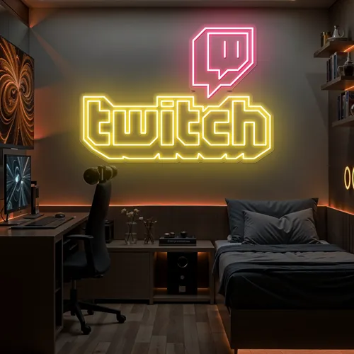 Twitch Bold Glow Neon Sign - Custom Cups Now