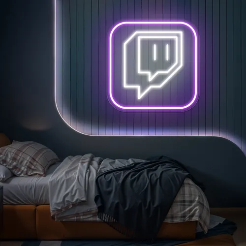 Twitch Logo Bedroom Neon Sign - Custom Cups Now