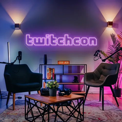 TwitchCon Gamer Lounge Neon Sign - Custom Cups Now