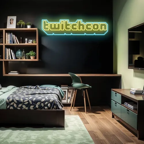 TwitchCon Bedroom Aesthetic Neon Sign - Custom Cups Now