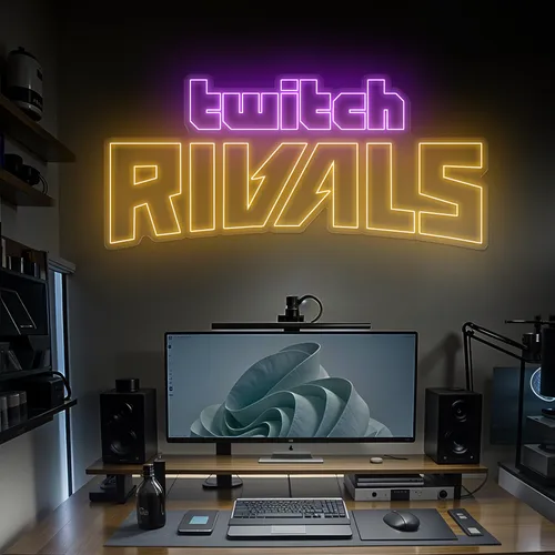 Twitch Rivals Gaming Setup Neon Sign - Custom Cups Now