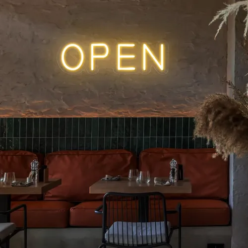 Open Block Neon Sign - Custom Cups Now