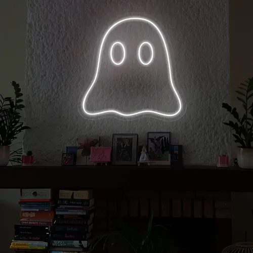 Mini Ghost Neon Sign - Custom Cups Now