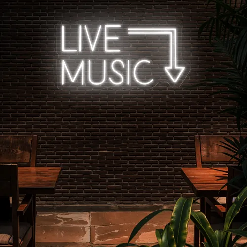 Live Music Neon Sign - Custom Cups Now