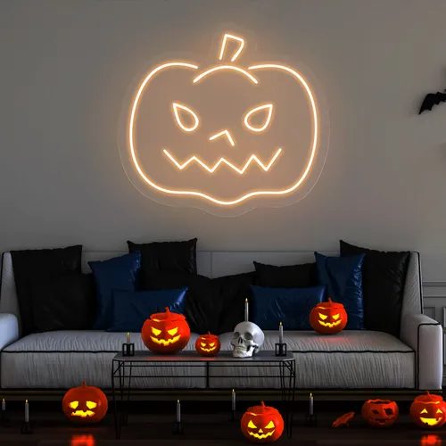 Pumpkin Neon Sign - Custom Cups Now