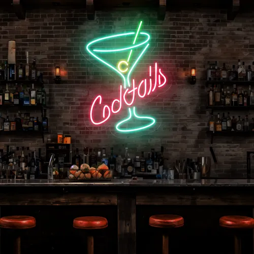 Cocktails Neon Sign - Custom Cups Now