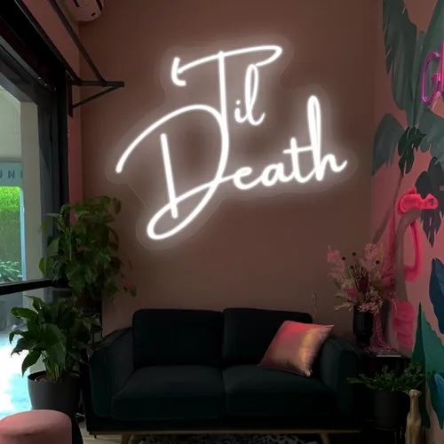 Til Death Neon Signs - Custom Cups Now