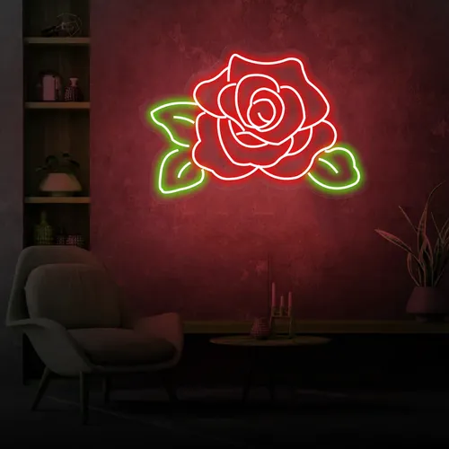 Rose Neon Sign - Custom Cups Now