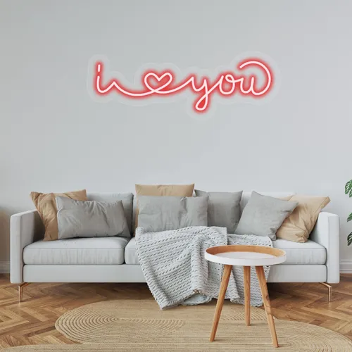 Custom I Love You Neon Sign - Custom Cups Now