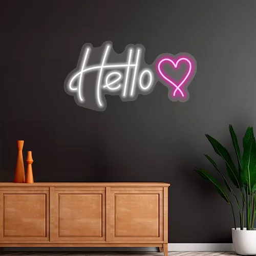 Custom Hello Neon Signs - Custom Cups Now