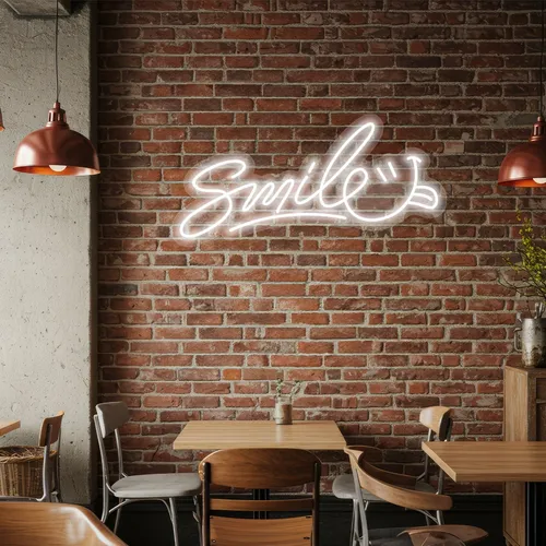 Custom Smile Neon Signs - Custom Cups Now