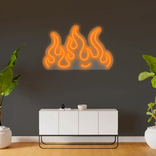 Custom Fire Neon Signs - Custom Cups Now