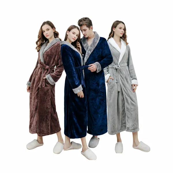 Stylish Custom Contrast Fleece Bathrobes - Custom Cups Now