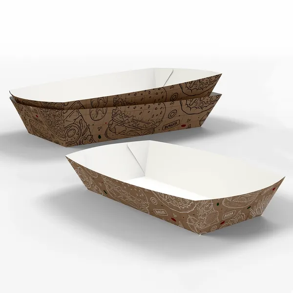 Paper Food Tray - Custom Cups Now