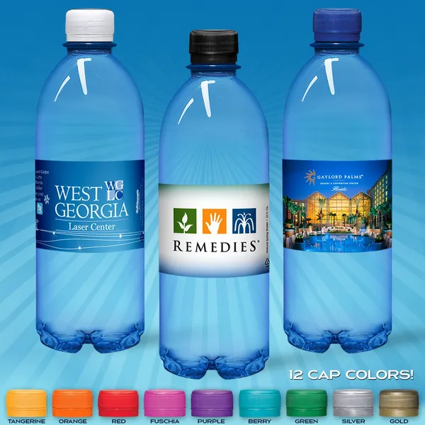 16.9oz Flat Water Bottle (Blue Tint) - Custom Cups Now