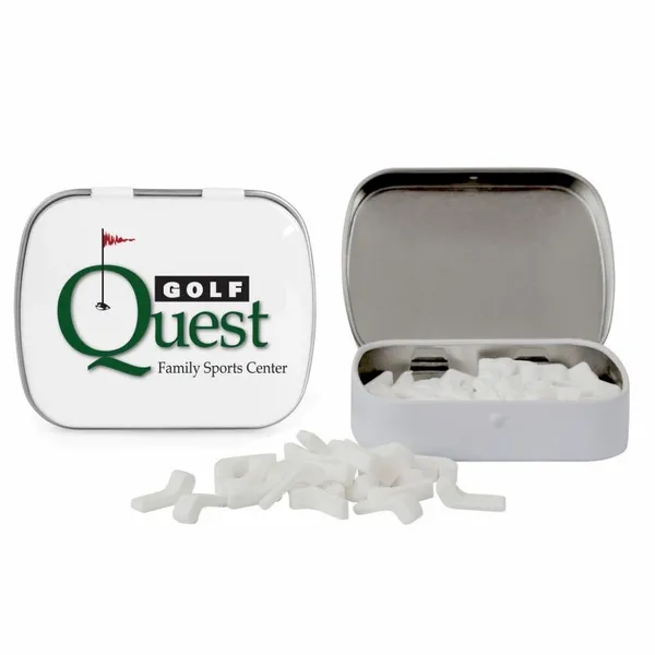Domed Tin with Golf Club Shaped Mints - Custom Cups Now