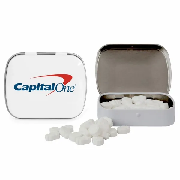 Domed Tin with Dollar Sign Shaped Mints - Custom Cups Now