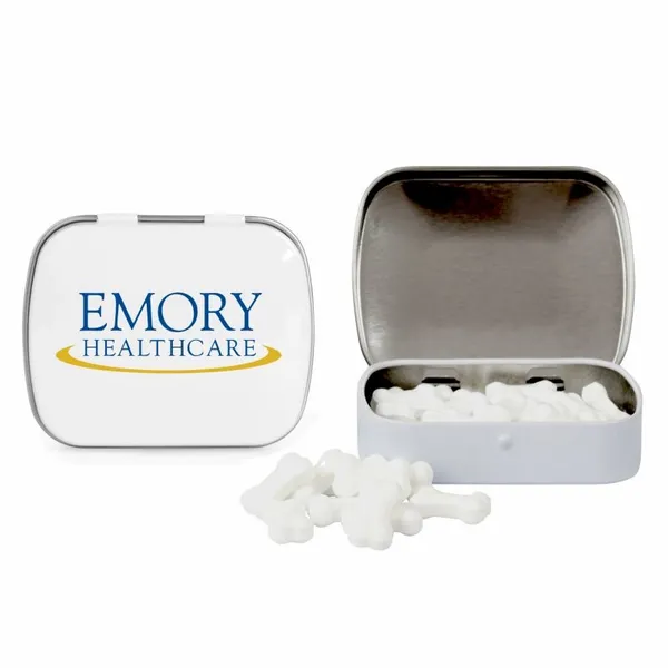 Domed Tin with Bone Shaped Mints - Custom Cups Now