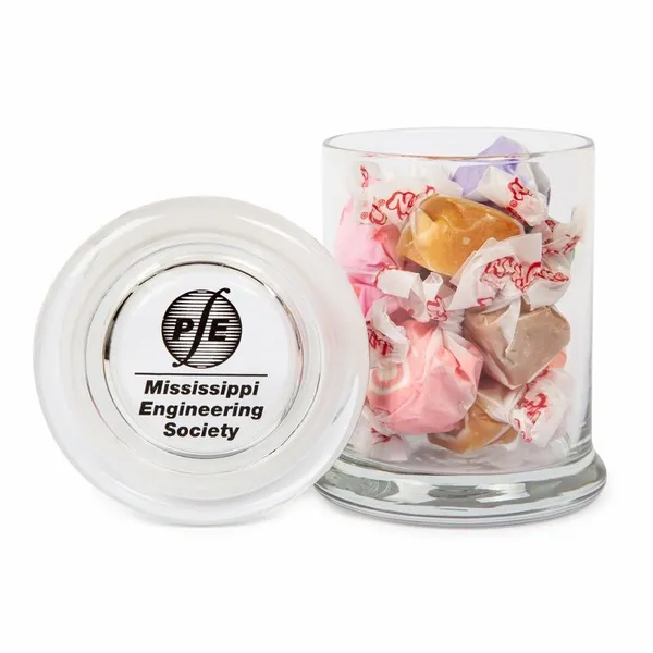 Glass Gourmet Jar - Salt Water Taffy - Custom Cups Now
