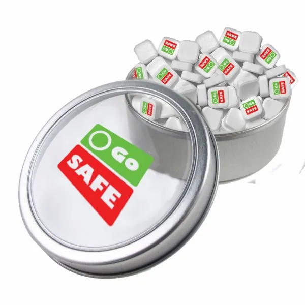 Large Top View Tin - Imprinted Square Mints - Custom Cups Now