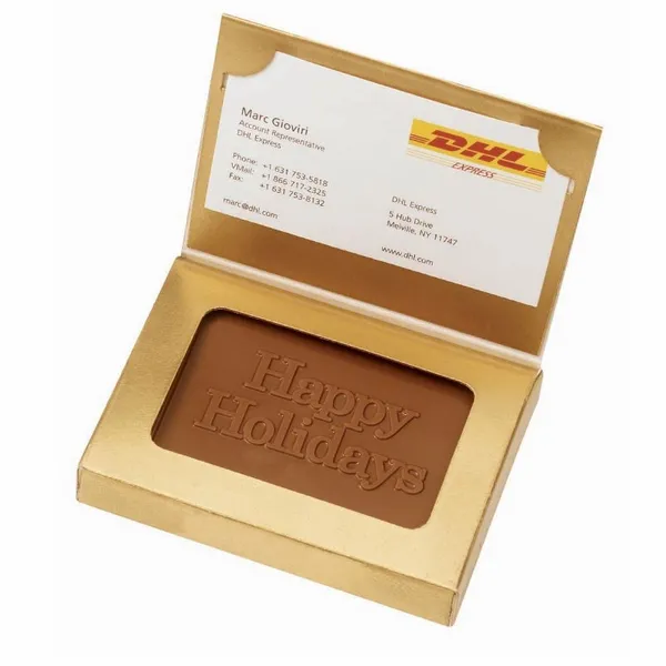 Molded Chocolate in Business Card Gift Box - Custom Cups Now