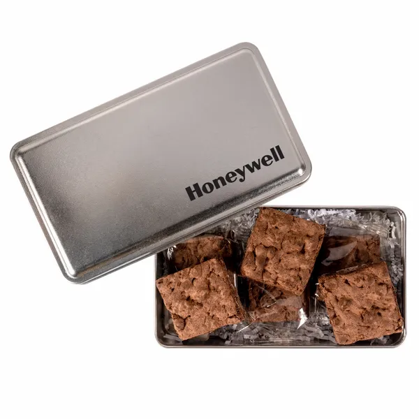 Fresh Beginnings 6 Fudge Brownies in Tin - Custom Cups Now