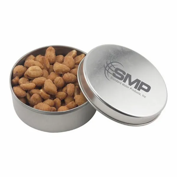 Round Tin with Honey Roasted Peanuts - SBF3000 - Custom Cups Now