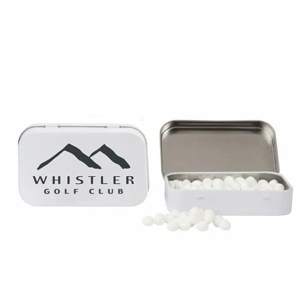 Rectangular Tin with Golf Ball Shaped Mints - Custom Cups Now