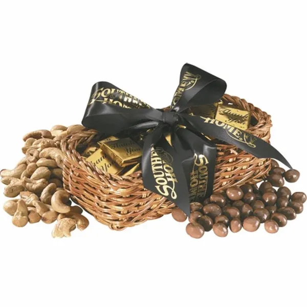 Gift Basket with Chocolate Baseballs - Custom Cups Now