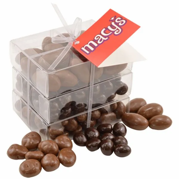 3 Way Chocolate Stack Acetate Tower - Custom Cups Now