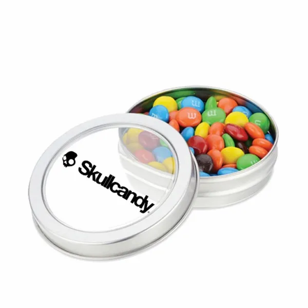 M&M'S® in Small Top View Tin - Custom Cups Now