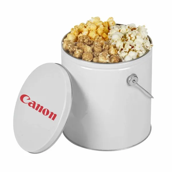 One Gallon Popcorn Tin - Trio Popcorn - Custom Cups Now
