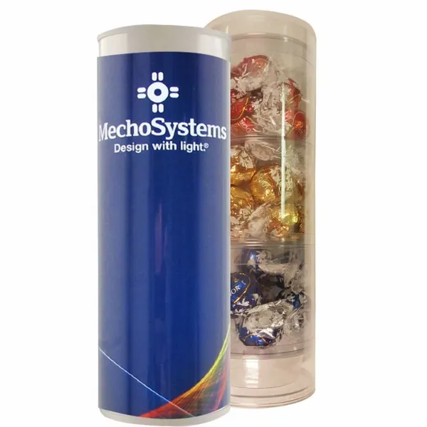 3 Piece Holiday Gift Tube with Lindor Truffles - Custom Cups Now