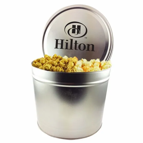 Two Gallon Popcorn Tin - Trio Popcorn - Custom Cups Now