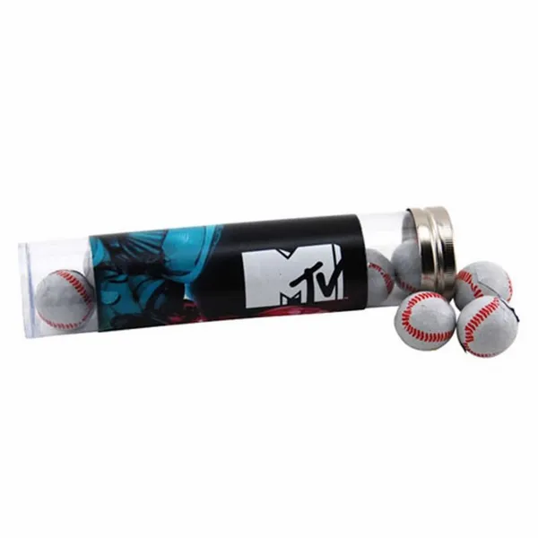Tube with Chocolate Baseballs - TRB660 - Custom Cups Now