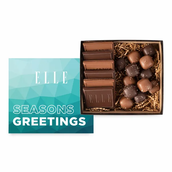 6 Piece Cookie and Confection Gift Box with Sea Salt Caramels-Full Color - Custom Cups Now