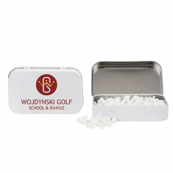 Rectangular Tin with Golf Club Shaped Mints - Custom Cups Now