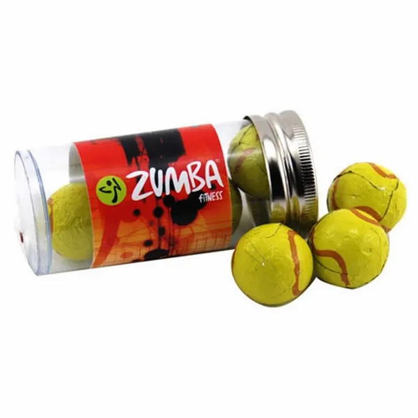 Tube with Choc Tennis Balls - TRB610 - Custom Cups Now