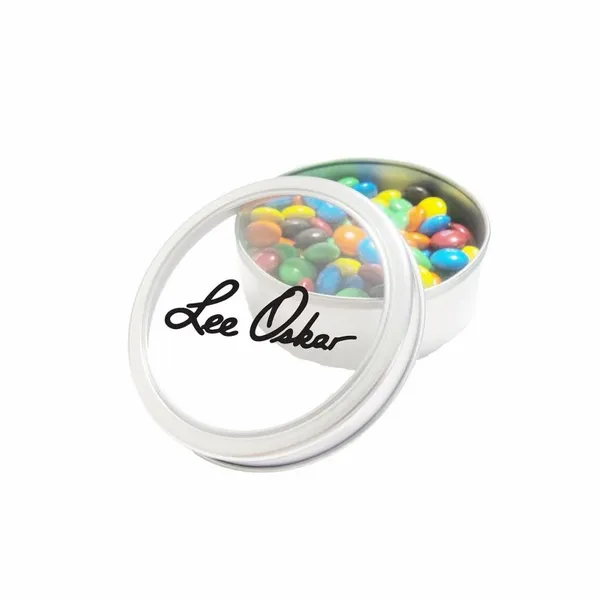 M&M'S® in Large Top View Tin - Custom Cups Now